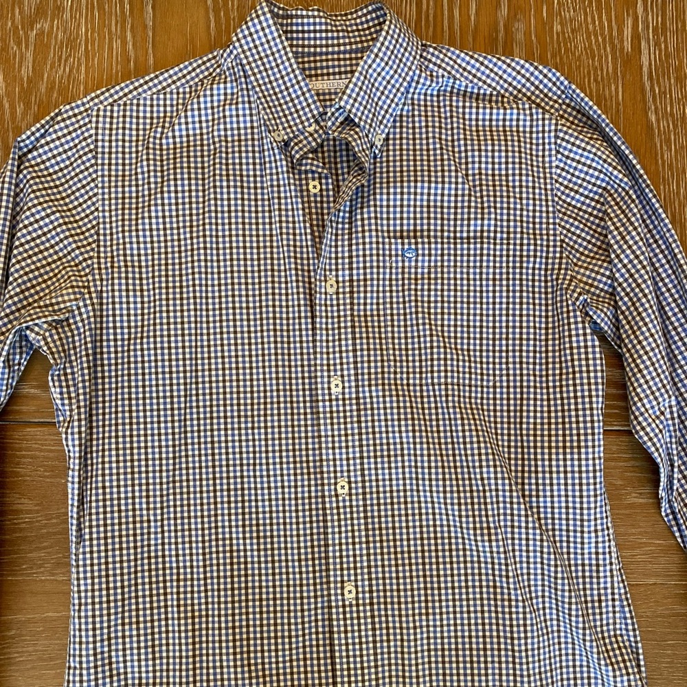 Men’s Southern Tide Gingham Shirt, Small